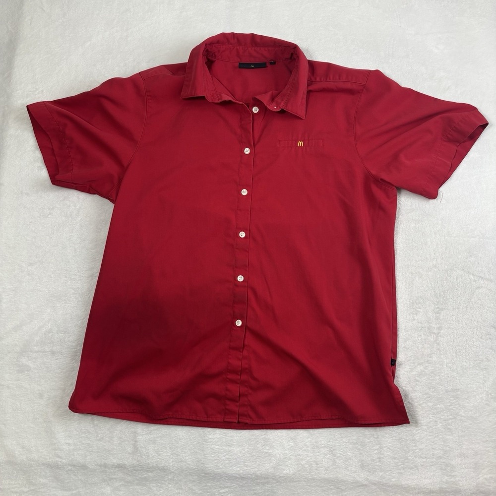Mcdonald's‎ Barco Red Short Sleeve Button Up Uniform Shirt Men's Large